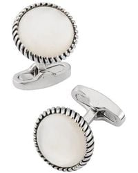 Link Up - Round Cufflinks With Texture Border - Lyst