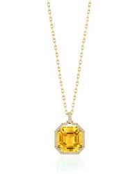 Goshwara - Gossip Asscher Cut Stone & Pavé Diamond Pendant Necklace - Lyst