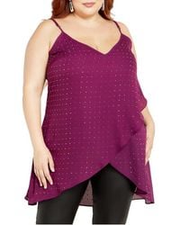 City Chic - Stud High/Low Camisole - Lyst