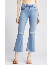 Hidden Jeans - Ripped High Waist Crop Flare Jeans - Lyst