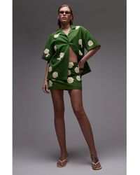 TOPSHOP - Pelmet Raffia Flowers Miniskirt - Lyst