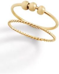 Mint & Lily - Dainty Stackable Beaded Fidget Set Ring - Lyst