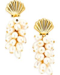 Kenneth Jay Lane - Shell & Faux Pearl Drop Earrings - Lyst