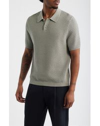 Open Edit - Texture Knit Polo Top - Lyst