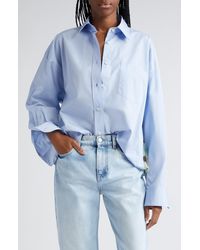 Stella McCartney - Floral Print Oversize Cotton & Silk Chiffon Button-up Shirt - Lyst