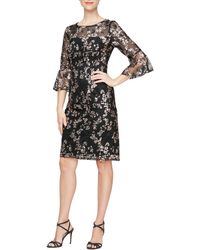 Alex Evenings - Floral Embroidered Sequin Sheath Dress - Lyst