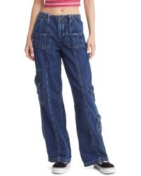 BDG Low Rise Puddle Cargo Jeans in Blue | Lyst