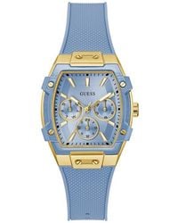 Guess - Multifunction Tonneau Silicone Strap Watch, 35Mm - Lyst