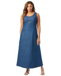 Jessica London - Denim Maxi Dress - Lyst