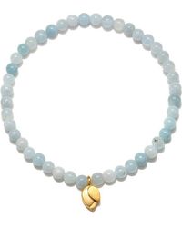 Satya Jewelry - Tranquil Journey Lotus Aquamarine Gemstone Bracelet - Lyst