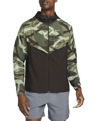 Nike - Repel Camo Print Colorblock Water Repellent Zip-up Hooded Jacket - Lyst