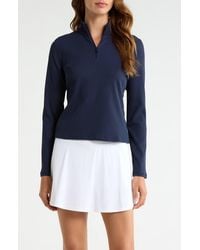 G/FORE - Rib Knit Quarter Zip Golf Top - Lyst