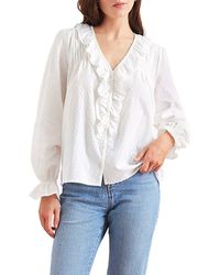 Paneros Clothing - Long Sleeve Chloe Swiss Dot Ruffle Shirt - Lyst