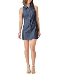Endless Rose - Point Collar Denim Mini Shirtdress - Lyst