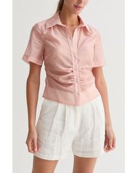 Crescent - Tencel Blend Button Up Top - Lyst