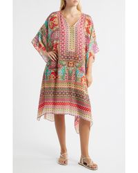Apny - Print Midi Caftan - Lyst