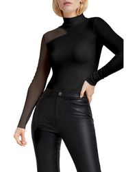 MARCELLA - Ysabel Mesh Panel Jersey Top - Lyst