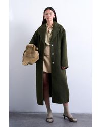 TOPSHOP - Single Breasted Longline Coat - Lyst