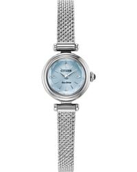 Citizen - Fio Silvertone Mesh Strap Watch, 18.4Mm - Lyst