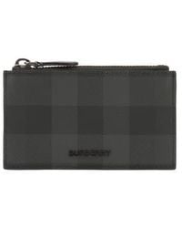 Burberry - Check Zip Card Case - Lyst