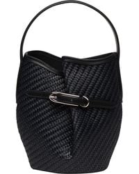 Liffner - Mini Raffia Belted Bucket Bag - Lyst