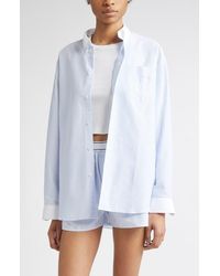 Sporty & Rich - H&W Crest Oversize Oxford Button-Down Shirt - Lyst