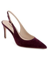 L'Agence - Vichy Ii Leather Trimmed Pointed Toe Slingback Pump - Lyst