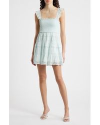 LoveShackFancy - Colbera Lace Trimmed Cotton Mini Dress - Lyst