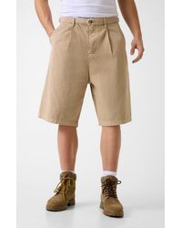 Guess - Pleated Baggy Denim Shorts - Lyst
