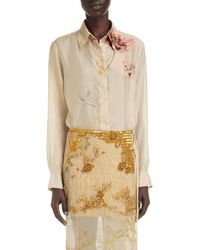 Dries Van Noten - Chowy Poppy Print Silk Button-up Shirt - Lyst