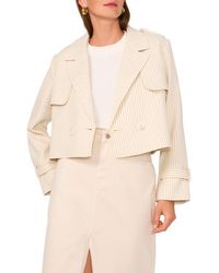 1.STATE - Stripe Double Breasted Crop Jacket - Lyst