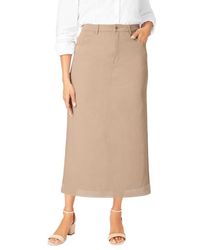 Jessica London - Classic Cotton Denim Midi Skirt - Lyst