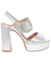 Santoni - Laminated Leather High-Heel Sandal - Lyst