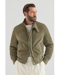 Brunello Cucinelli - Suede Outerwear Jacket With Thermore Padding And Standing Collar - Lyst