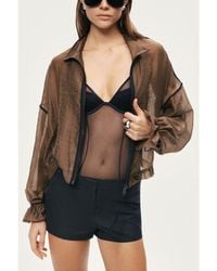 Nocturne - Sheer Zip Front Jacket - Lyst