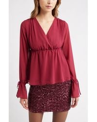 Open Edit - Babydoll Chiffon Top - Lyst