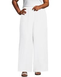Lands' End - Plus Size Linen High Rise Palazzo Pants - Lyst