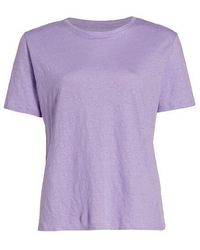 Majestic Filatures - Stretch Linen Elbow Sleeve Semi Relaxed Crewneck T-Shirt - Lyst