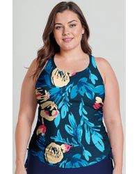 Calypsa - Plus Size Maya Tankini Swim Top With Removable Cups - Lyst