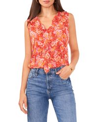 Vince Camuto - Watercolor Print Sleeveless Top - Lyst