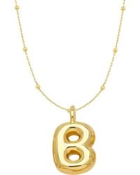 Emma Rae - 14K Plated Bubble Initial Pendant Necklace - Lyst
