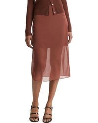 Vince - Sheer Slit Pencil Skirt - Lyst