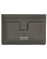 Tom Ford - T-Line Soft Grain Leather Card Holder With Money Clip - Lyst