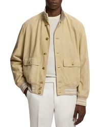 Ralph Lauren - Insulated Lambskin Suede Bomber Jacket - Lyst