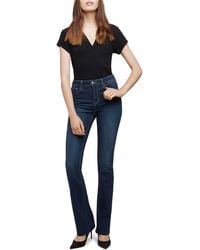 L'Agence - Ruth High Waist Raw Hem Straight Leg Jeans - Lyst