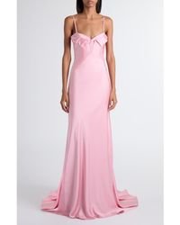 McQueen - Double Silk Satin Evening Gown - Lyst