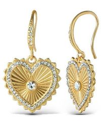 Jessica Simpson - Heart Drop Earrings With Rhinestones - Lyst