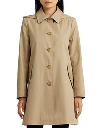 Lauren by Ralph Lauren - Cotton Blend Coat With Removable Hood - Lyst