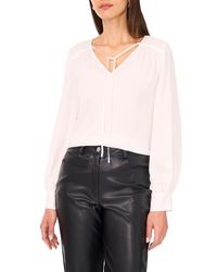 Vince Camuto - Split Neck Satin Top - Lyst