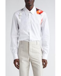 Alexander McQueen - Harness Print Cotton Button-up Shirt - Lyst